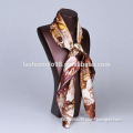 Hand painted silk shawl with romantic red peach